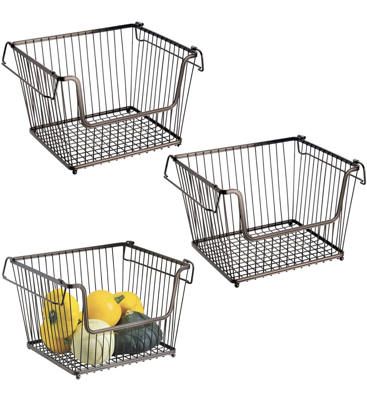 mDesign Modern Metal Stackable Bins Everything Envy