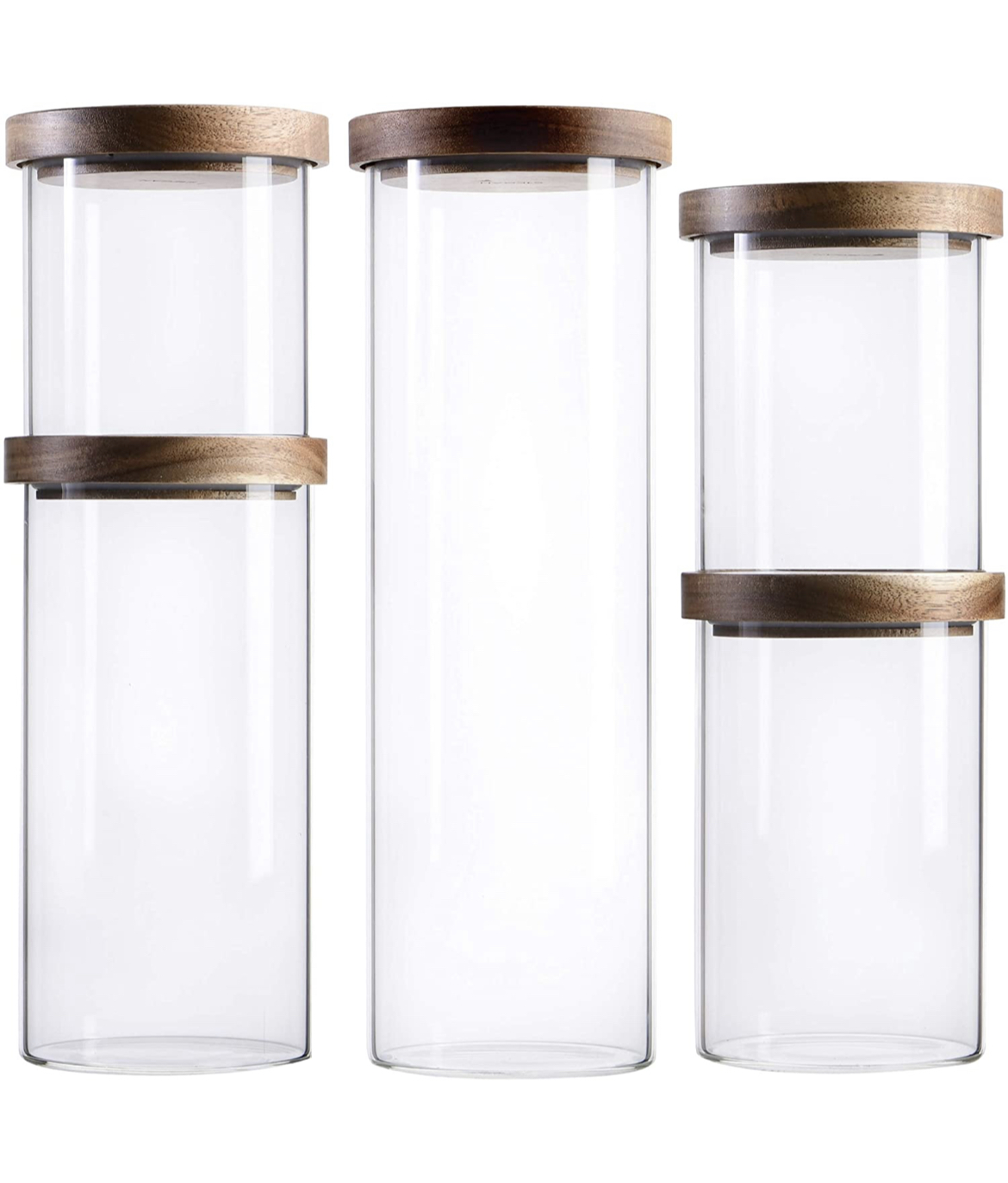 Acacia Lid 5 Piece Glass Canister Set Everything Envy