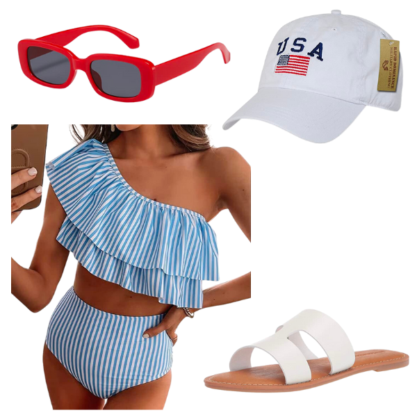 fourth of july party outfit, red white and blue outfits for ladies